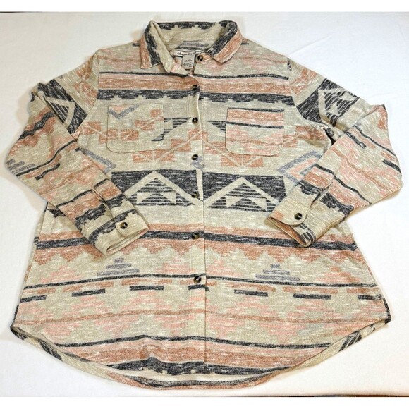 American Rag Cie Tops - American Rag Cie Women’s XL Aztec Geometric Knit LS Button-Up Shirt Pockets